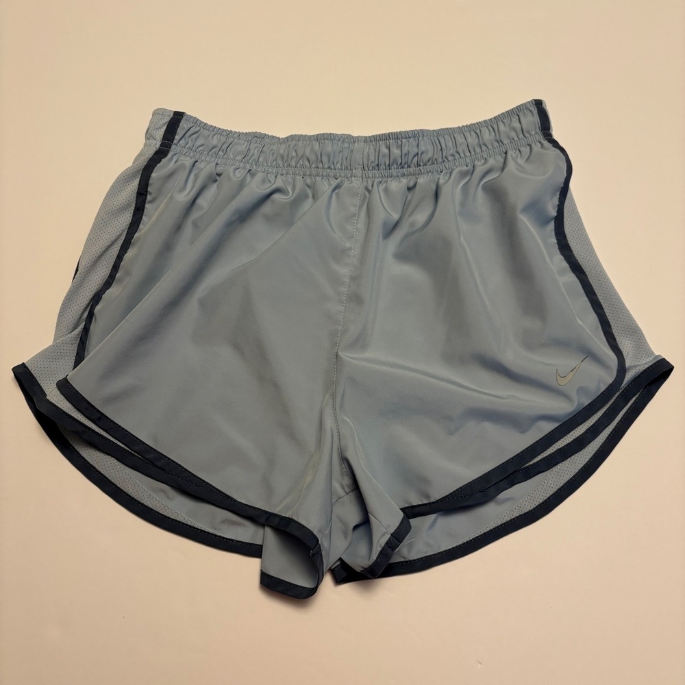 Nike Dri-FIT Tempo Running Shorts Women Large Blue Mesh Trim Activewear